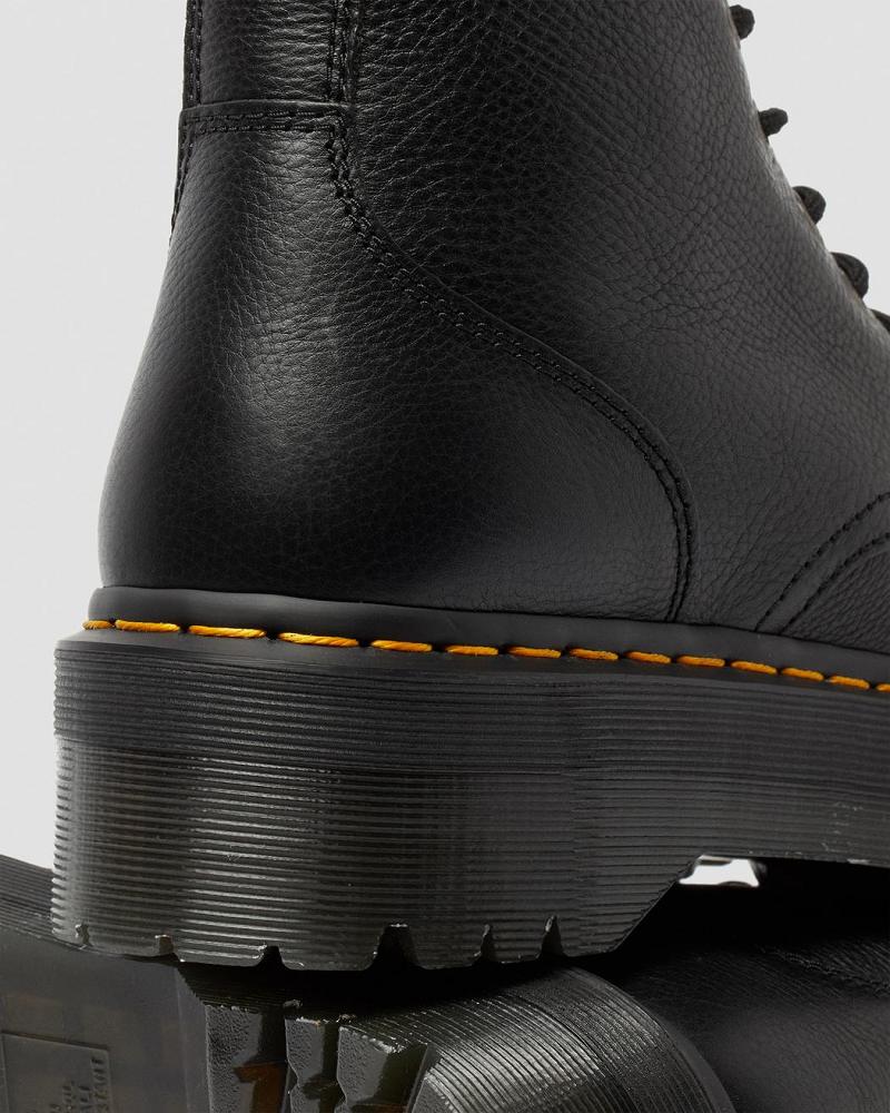 Dr Martens Jadon Pisa Læder Platform Støvler Dame Sort | DK 243RVD